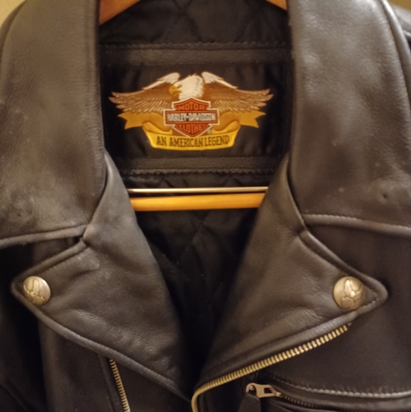 Men’s Harley Davidson Leather Jacket Eagle Embossed - large - Picture 2 of 12